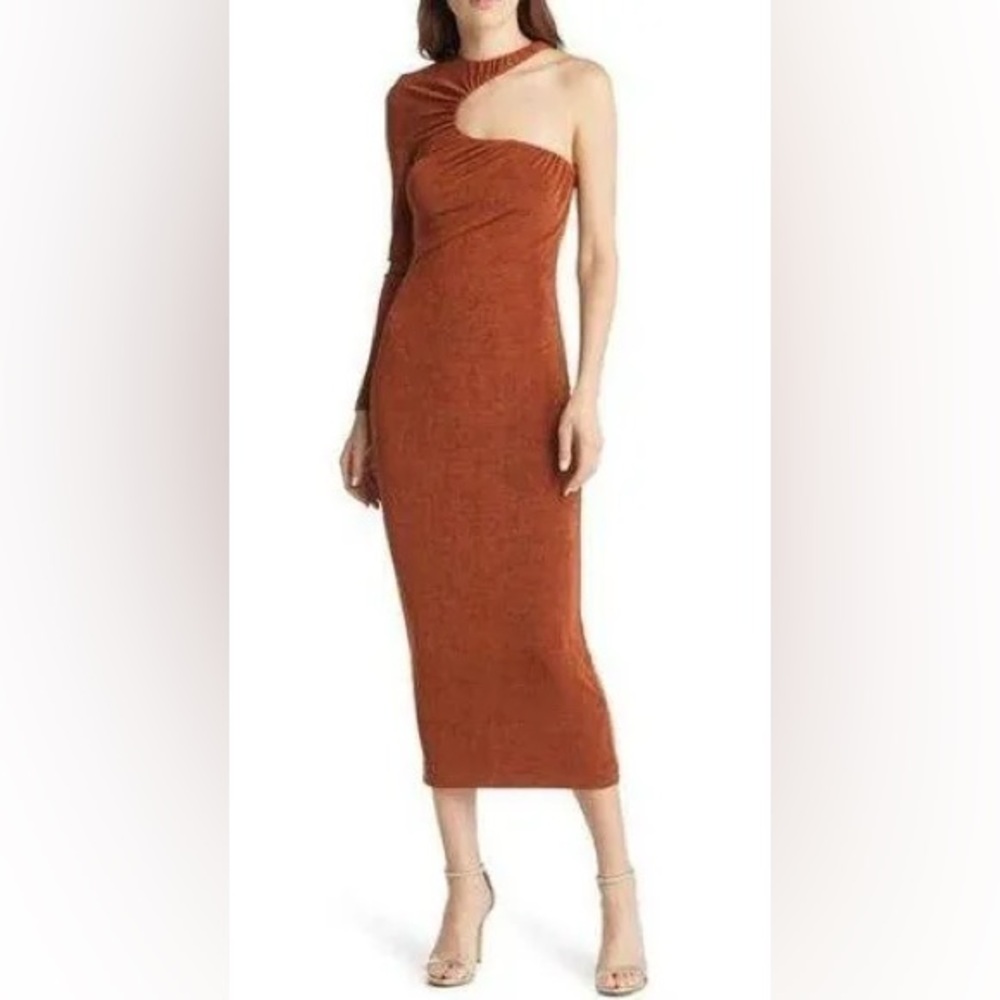 Misha Revolve Asher dress ginger metallic